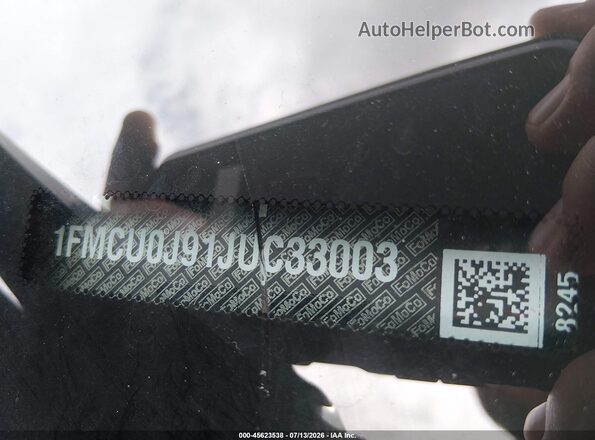 1FMCU0J91JUC33003 2018 FORD ESCAPE Gray ძრავის განყოფილების ხედი