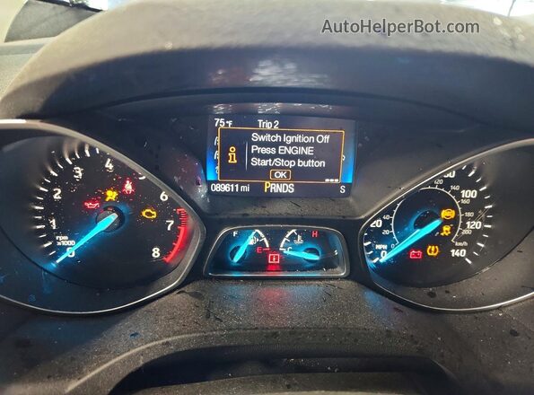 1FMCU0J96HUD91475 2017 FORD ESCAPE Blue Вид щитка приладів
