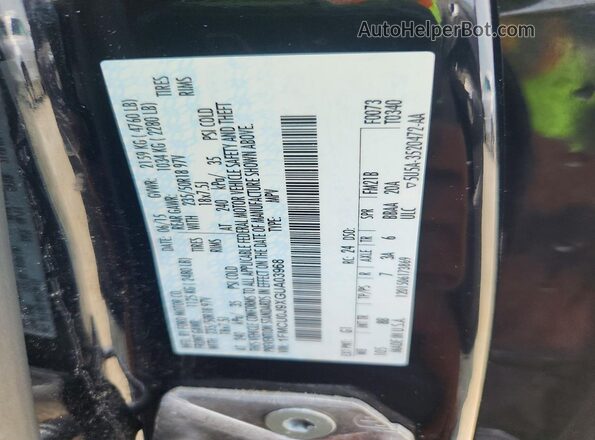 1FMCU0J9XGUA03968 2016 FORD ESCAPE Черный Вид наклейки с VIN-кодом