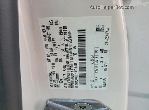 1FMCU0JD2HUC19545 2017 FORD ESCAPE White Engine compartment view