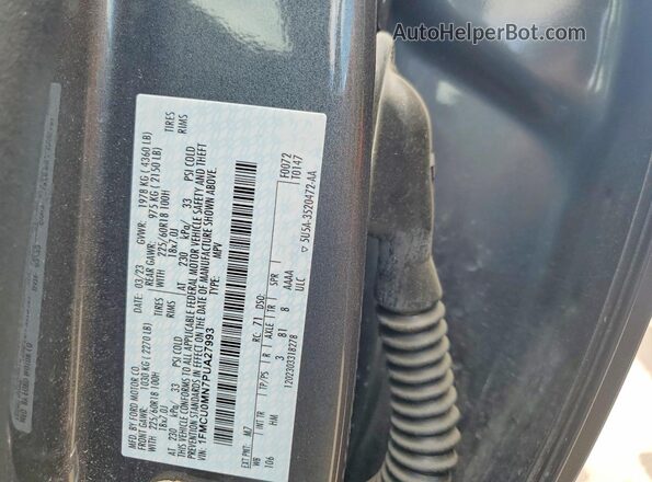 1FMCU0MN7PUA27993 2023 FORD ESCAPE Gray Вид наклейки з VIN-кодом