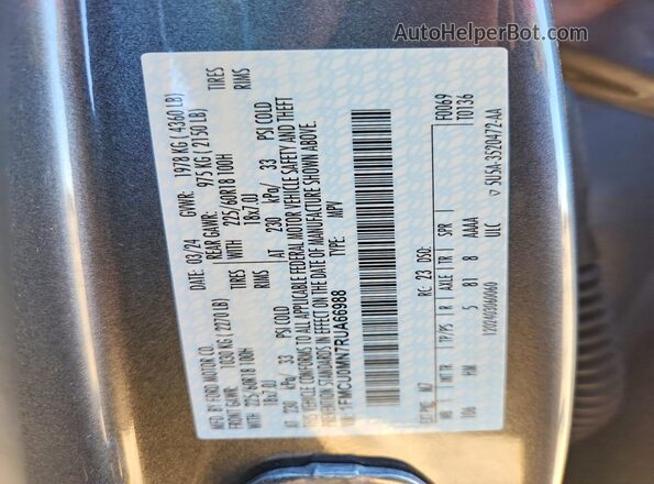 1FMCU0MN7RUA66988 2024 FORD ESCAPE Gray Vista interior de 360 grados