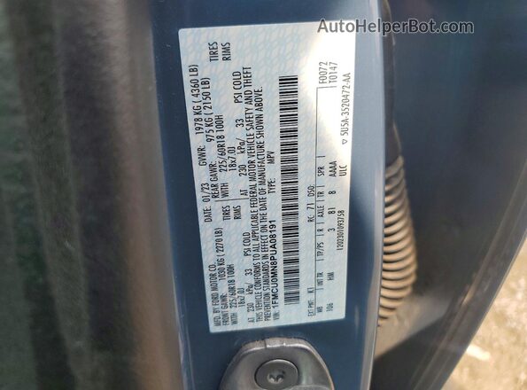 1FMCU0MN8PUA08191 2023 FORD ESCAPE Blue VIN კოდის სტიკერის ხედი