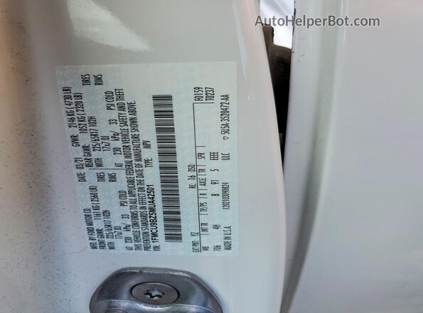 1FMCU9BZ5MUA42501 2021 FORD ESCAPE White Widok komory silnika