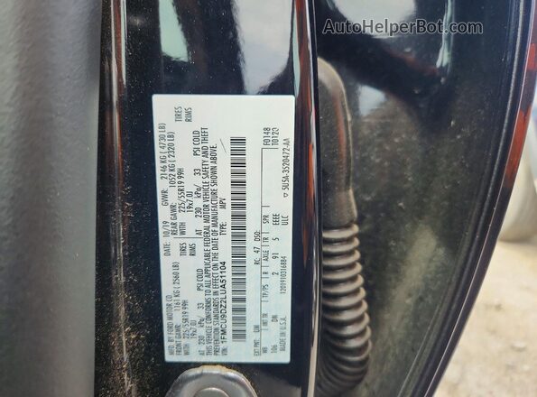 1FMCU9DZ2LUA51104 2020 FORD ESCAPE Black VIN sticker view