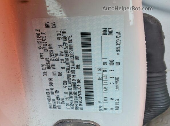 1FMCU9F67LUC71163 2020 FORD ESCAPE White ძრავის განყოფილების ხედი