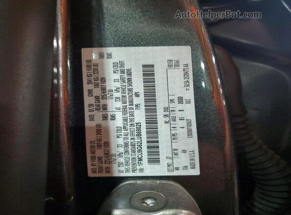 1FMCU9G62LUB69025 2020 FORD ESCAPE Gray Вид наклейки з VIN-кодом