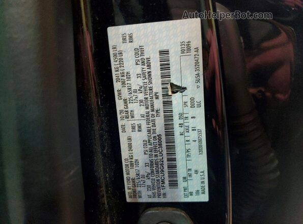 1FMCU9G62LUC38005 2020 FORD ESCAPE Black VIN կոդի պիտակի տեսք