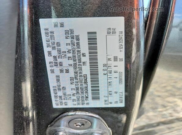 1FMCU9G69LUB04253 2020 FORD ESCAPE Black Vista del compartimento del motor