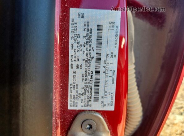 1FMCU9G69LUB30612 2020 FORD ESCAPE Burgundy 360 interior view