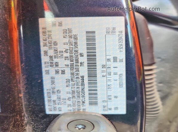 1FMCU9G69NUB84446 2022 FORD ESCAPE Gray VIN კოდის სტიკერის ხედი