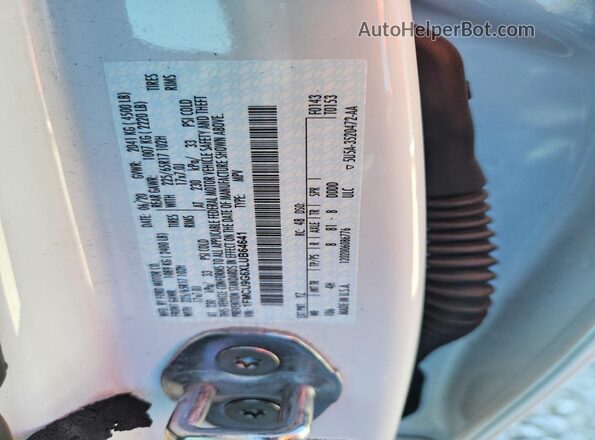 1FMCU9G6XLUB64641 2020 FORD ESCAPE Белый Вид наклейки с VIN-кодом