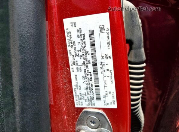 1FMCU9G6XMUA09394 2021 FORD ESCAPE Red Widok naklejki z numerem VIN