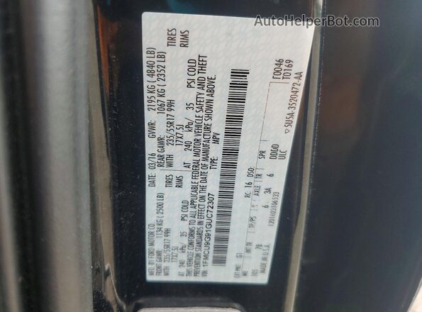 1FMCU9G91GUC72307 2016 FORD ESCAPE Black VIN sticker view