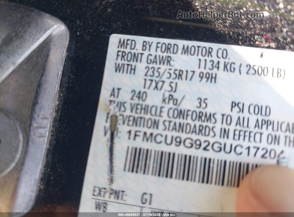 1FMCU9G92GUC17204 2016 FORD ESCAPE Черный Вид подкапотного пространства