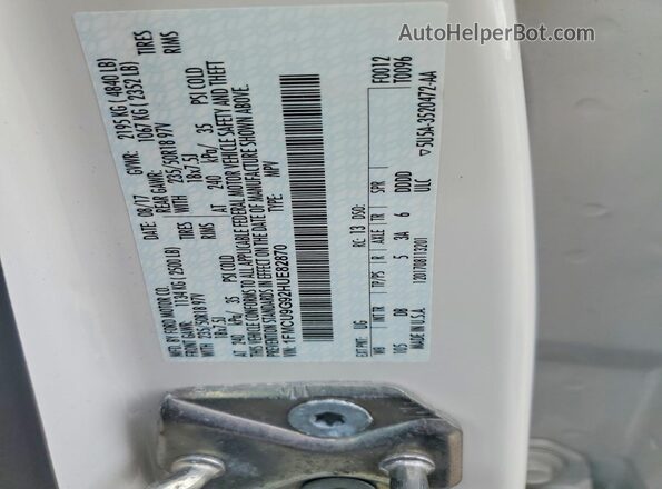 1FMCU9G92HUE82870 2017 FORD ESCAPE White VIN sticker view