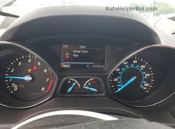 1FMCU9G93GUC14022 2016 FORD ESCAPE Black Widok zestawu wskaźników