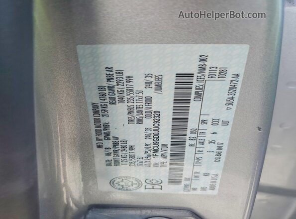 1FMCU9GD0JUC92320 2018 FORD ESCAPE Серебряный Панорамный вид салона 360°