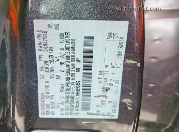 1FMCU9GD1HUB93659 2017 FORD ESCAPE Black VIN կոդի պիտակի տեսք