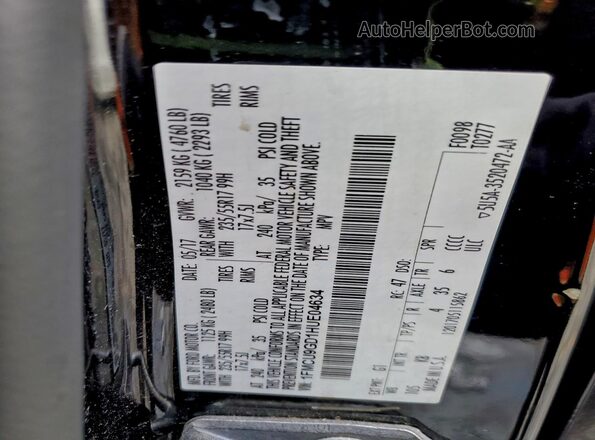 1FMCU9GD1HUE04634 2017 FORD ESCAPE Charcoal VIN sticker view
