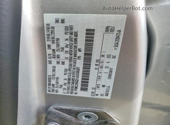 1FMCU9GD1JUC69287 2018 FORD ESCAPE Серебряный Вид наклейки с VIN-кодом