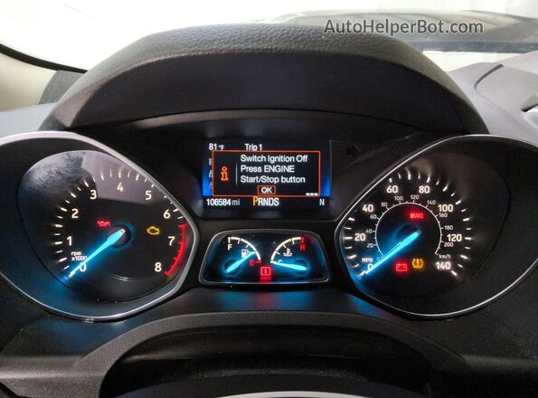 1FMCU9GD1KUA51917 2019 FORD ESCAPE Серый Вид щитка приборов