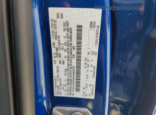 1FMCU9GD2HUA90797 2017 FORD ESCAPE Blue Вид наклейки з VIN-кодом