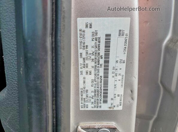 1FMCU9GD2HUC58258 2017 FORD ESCAPE Silver VIN sticker view