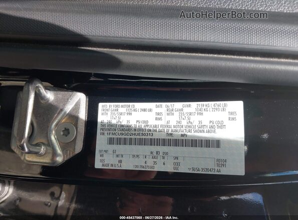 1FMCU9GD2HUE50313 2017 FORD ESCAPE Black Շարժիչի բաժամունքի տեսք