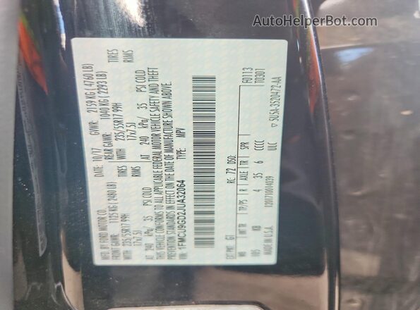 1FMCU9GD2JUA32064 2018 FORD ESCAPE Black Շարժիչի բաժամունքի տեսք