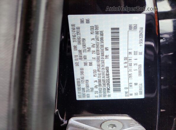 1FMCU9GD2JUB34450 2018 FORD ESCAPE Black 360 interior view