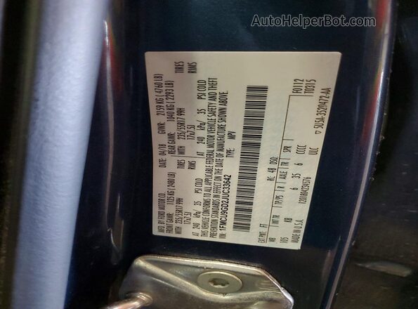 1FMCU9GD2JUC33642 2018 FORD ESCAPE Blue Vista interior de 360 grados