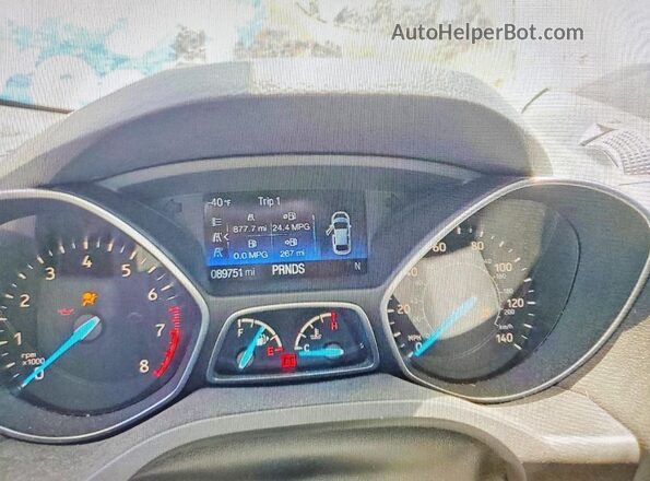 1FMCU9GD2KUB90535 2019 FORD ESCAPE Серебряный Вид щитка приборов