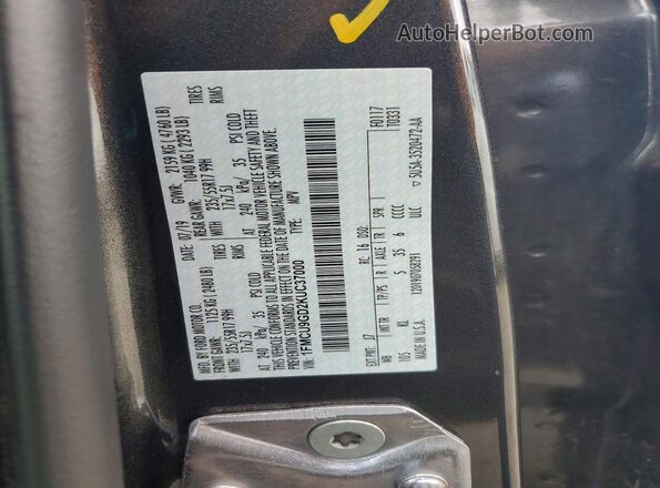 1FMCU9GD2KUC37000 2019 FORD ESCAPE Gray Widok naklejki z numerem VIN