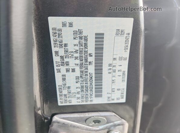 1FMCU9GD3HUD94317 2017 FORD ESCAPE Gray Vista del compartimento del motor