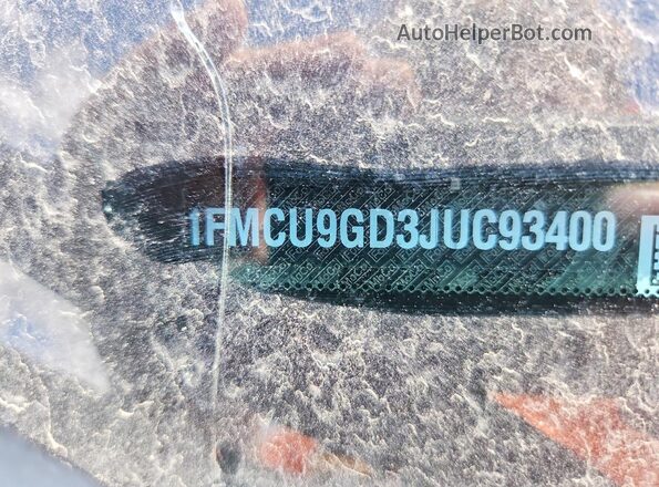 1FMCU9GD3JUC93400 2018 FORD ESCAPE Blue Вид наклейки з VIN-кодом
