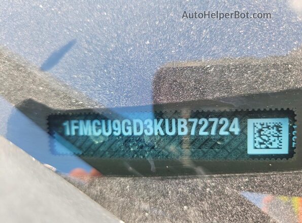 1FMCU9GD3KUB72724 2019 FORD ESCAPE Blue Engine compartment view