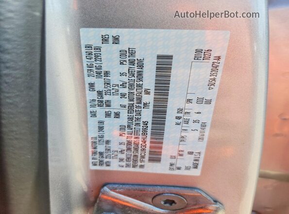 1FMCU9GD4HUB99245 2017 FORD ESCAPE Серый Вид наклейки с VIN-кодом