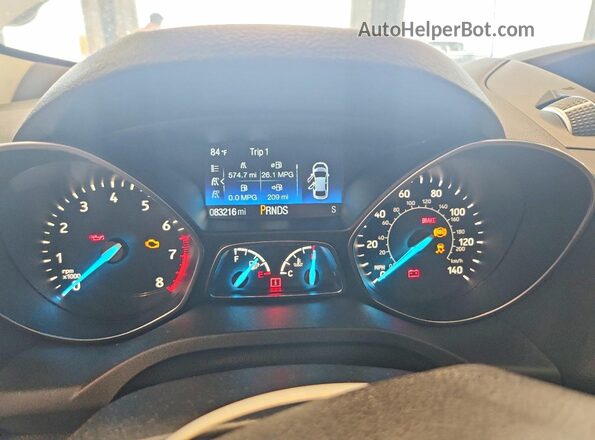 1FMCU9GD4JUB72729 2018 FORD ESCAPE White Widok zestawu wskaźników