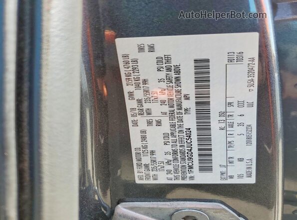 1FMCU9GD4JUC54024 2018 FORD ESCAPE Gray VIN կոդի պիտակի տեսք