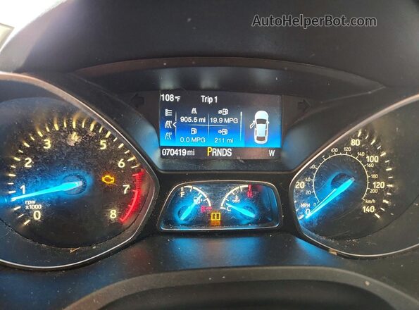 1FMCU9GD5HUB80834 2017 FORD ESCAPE Black ხელსაწყოთა პანელის ხედი