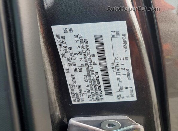 1FMCU9GD6JUA95362 2018 FORD ESCAPE Black VIN კოდის სტიკერის ხედი