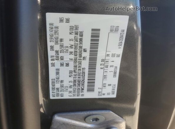 1FMCU9GD6JUD26115 2018 FORD ESCAPE Gray VIN sticker view