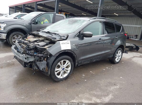 1FMCU9GD6JUD31170 2018 FORD ESCAPE Gray Առջևի ձախ երեք քառորդ տեսարան