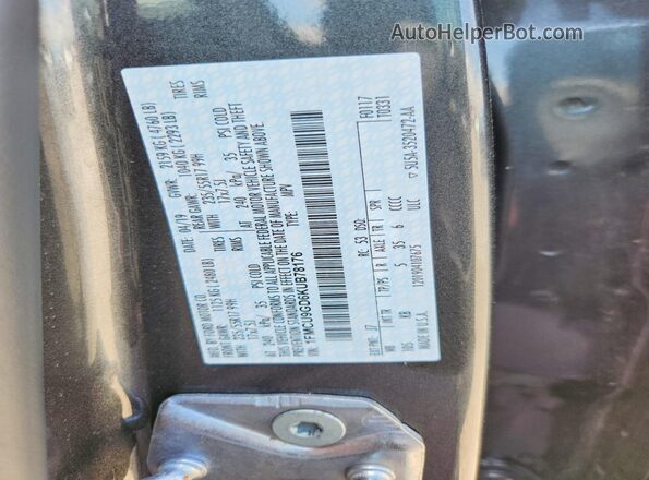 1FMCU9GD6KUB78176 2019 FORD ESCAPE Gray VIN sticker view