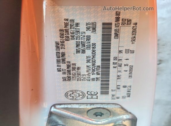 1FMCU9GD7HUD61630 2017 FORD ESCAPE White Շարժիչի բաժամունքի տեսք