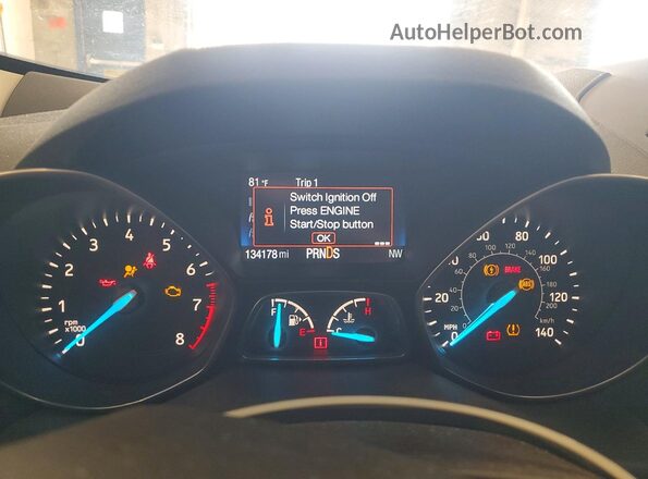 1FMCU9GD7KUB03941 2019 FORD ESCAPE Gray Vista del cuadro de instrumentos
