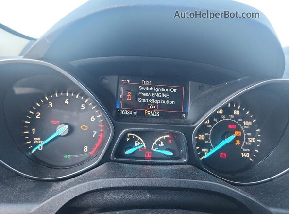 1FMCU9GD8KUA64664 2019 FORD ESCAPE Silver Widok zestawu wskaźników