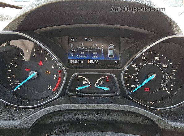 1FMCU9GD8KUB98896 2019 FORD ESCAPE Charcoal Вид щитка приладів