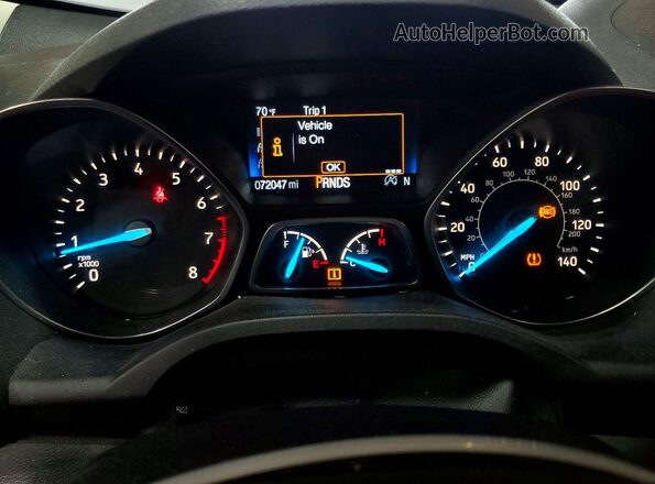 1FMCU9GD9JUB25583 2018 FORD ESCAPE Blue Вид щитка приладів